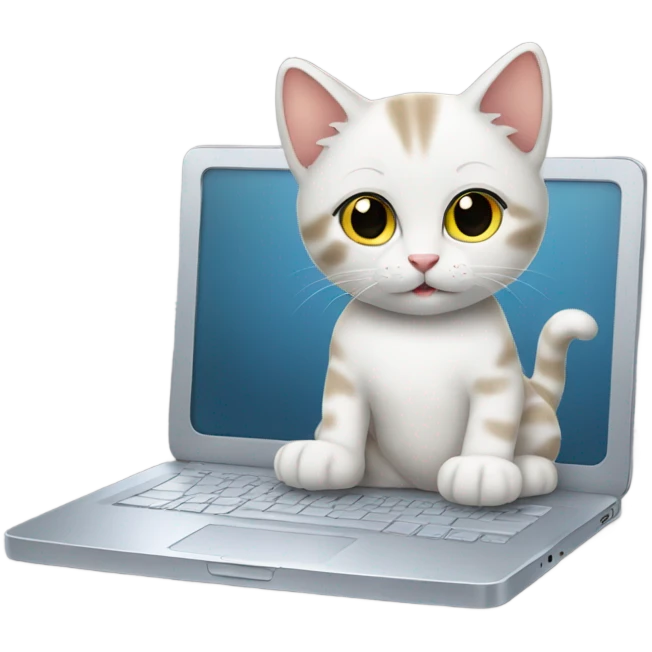 Kitten with a laptop emoji