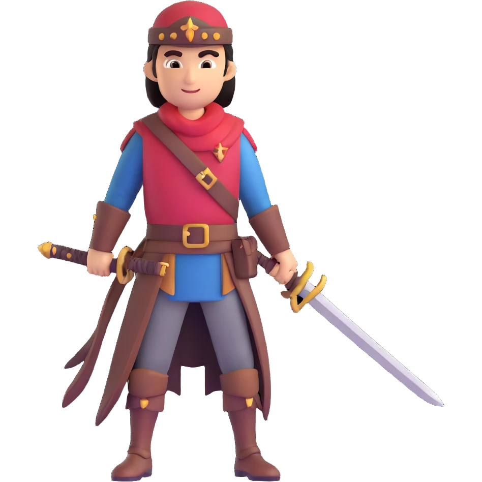 heroic adventurer with sword emoji