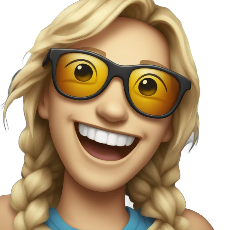 Laughing face with sun glasses emoji