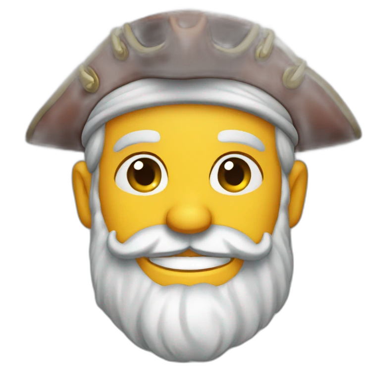 happy bearded pirate face emoji
