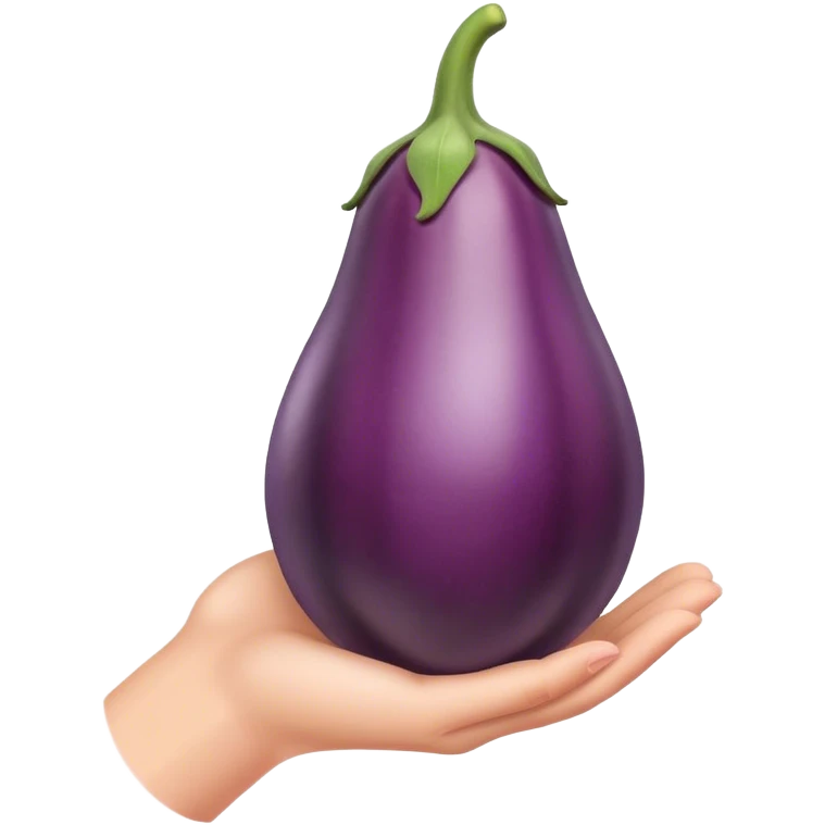 Hand holding eggplant emoji