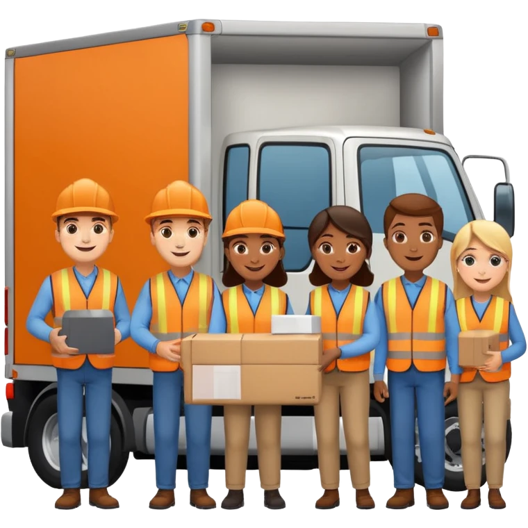 create a realistic emoji showing warehouse logistic partners emoji