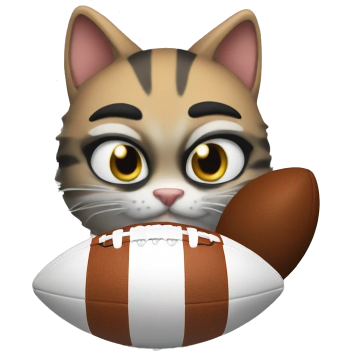 i want playing the cat with  footbal emoji