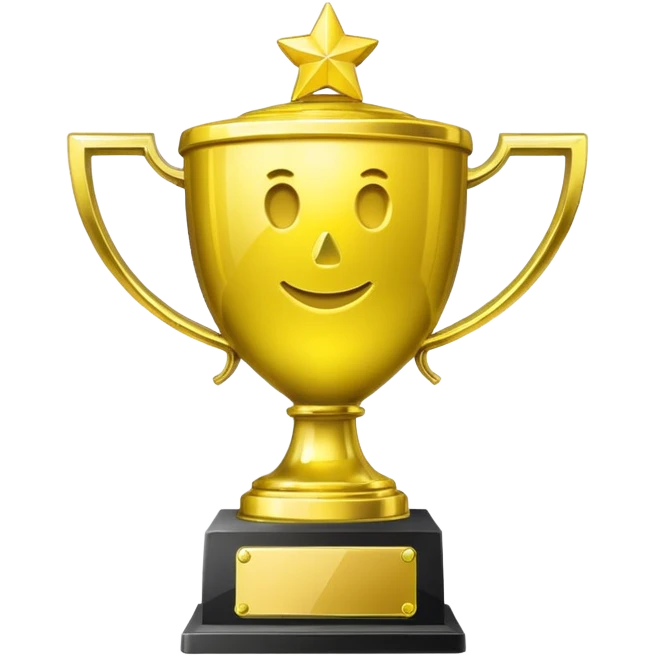   neon yellow icon of a trophy emoji