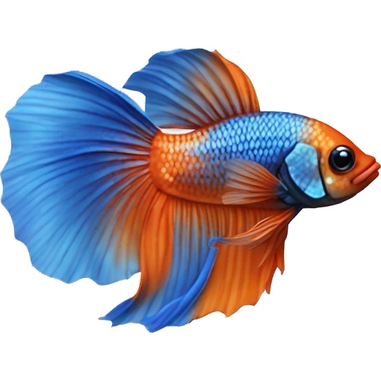 Betta fish blue and orange emoji