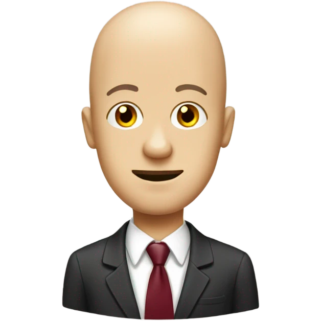 Bald guy with a maroon tie covered in mayonnaise  emoji