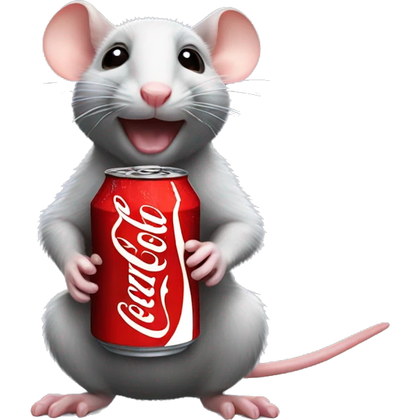 cute rat with coca cola emoji
