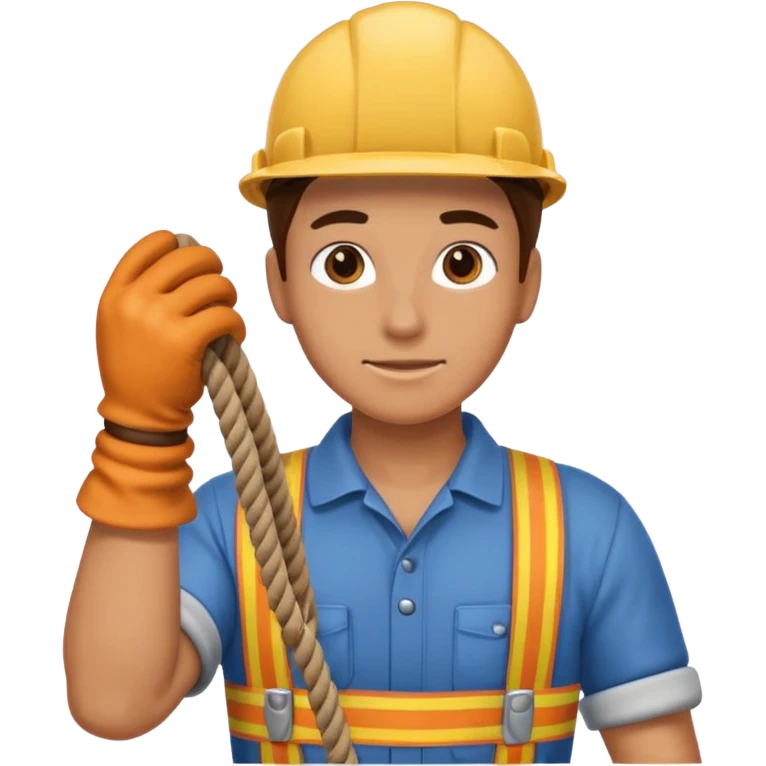 can you make a generic emoji of an individual (who works on a dock, but do not generate the dock itself) holding a rope neatly coiled in their hands? emoji