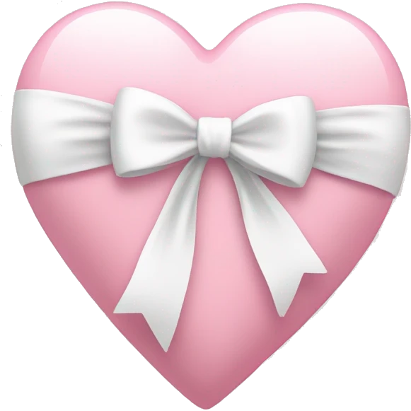Light pink heart with white ribbon bow emoji