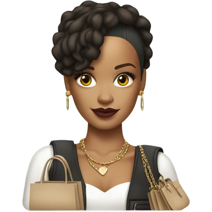 Rihanna with bag emoji