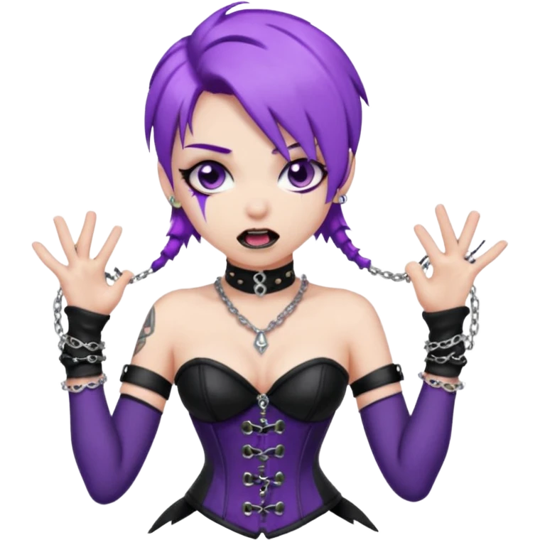 my nickname on the discord server is Little VIper, i have purple hair and an alt/goth style so like corsets and black with silver chains. i want a animated emoji with the text "'Lil Viper Mad" with an angery little viper spitting emoji