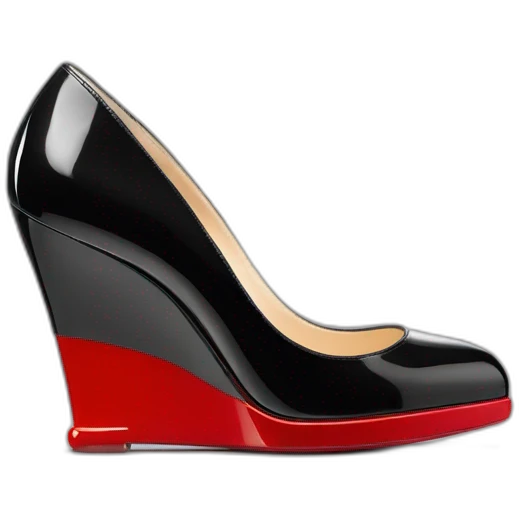 One WEDGE heel LOUBOUTIN black leather PATENT emoji