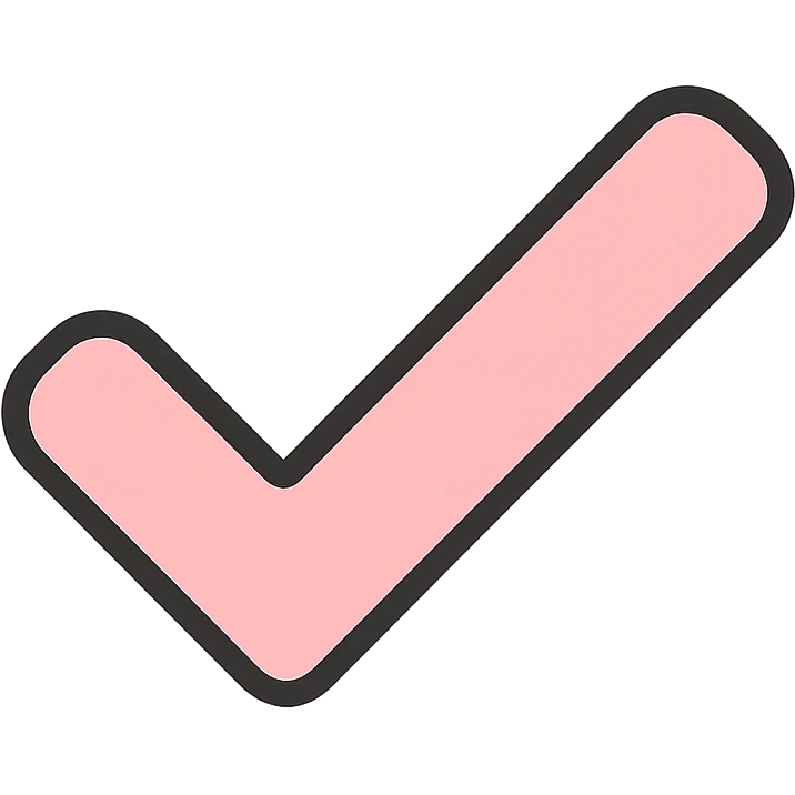 simple pink check mark, minimal style emoji