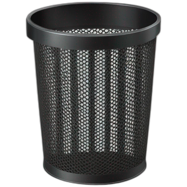 black mesh metal dustbin emoji