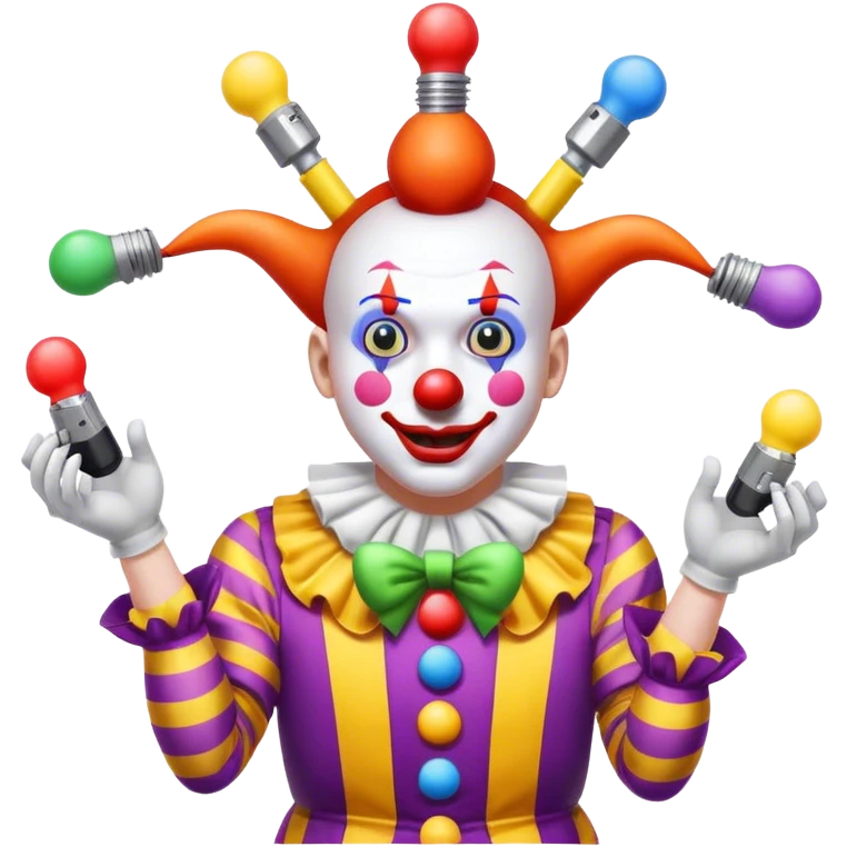 Clown juggling plugs emoji