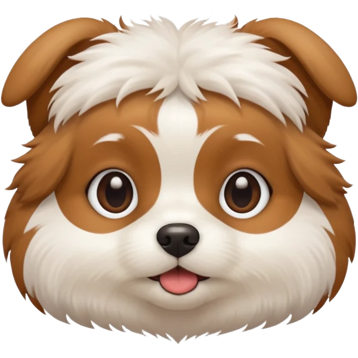small dog face, cute and round shape emoji