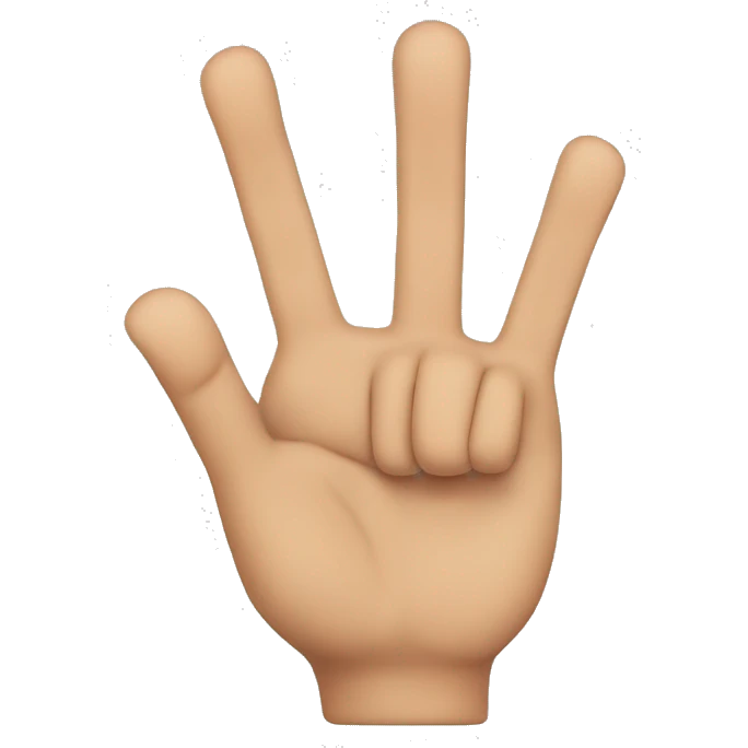 Hand with index, middle an thumb finger out emoji