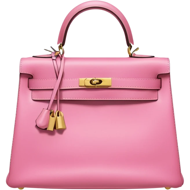 hermes kelly bubblegum pink color gold hardware emoji
