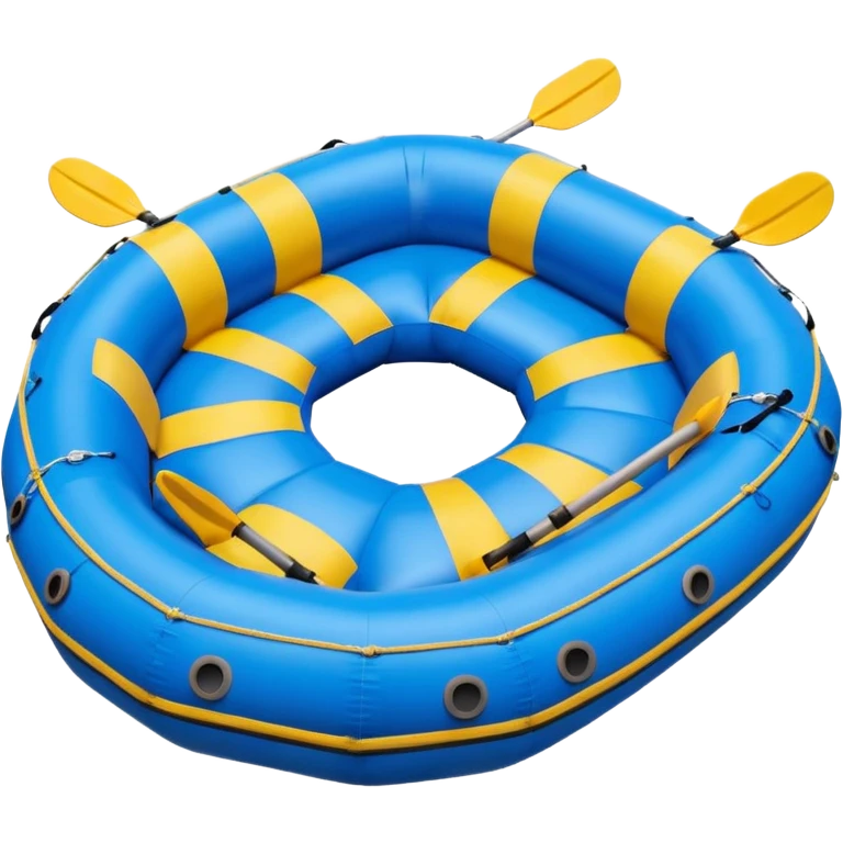 round rafting boat with seats arranged in a circle, without oars emoji