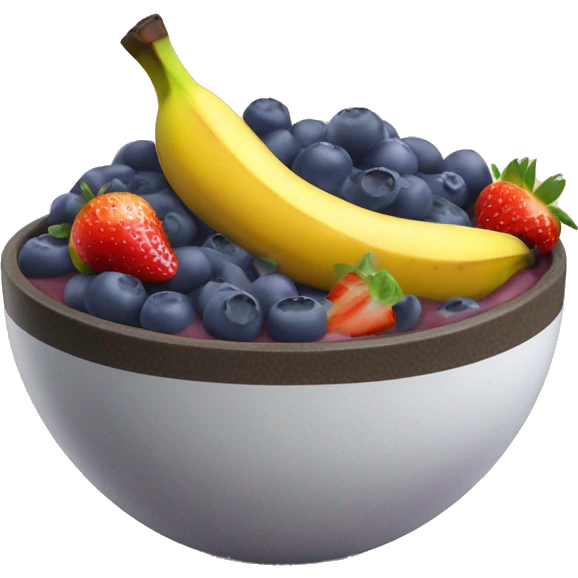 Açaí bowl with banana, blueberries, strawberries  emoji