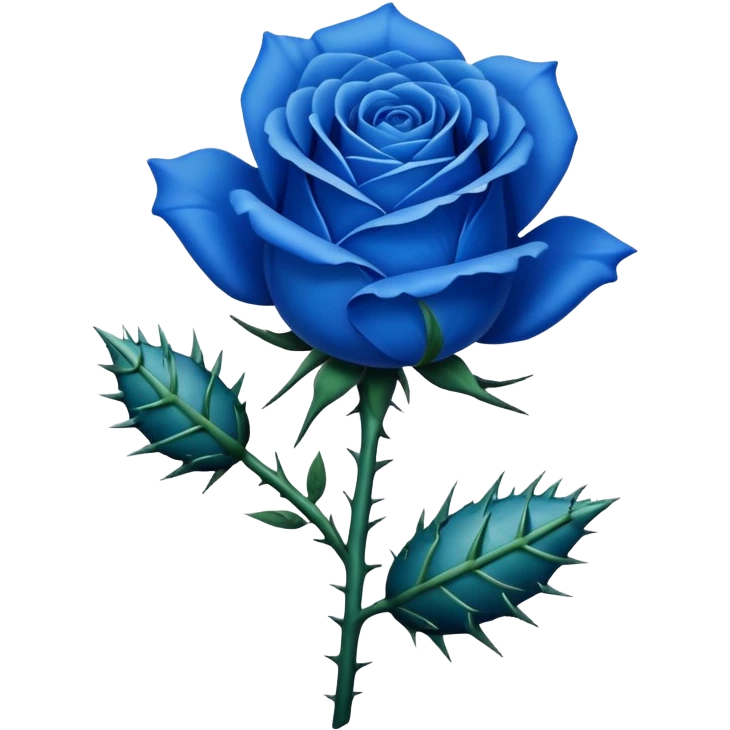 Blue rose with prickly the stem emoji