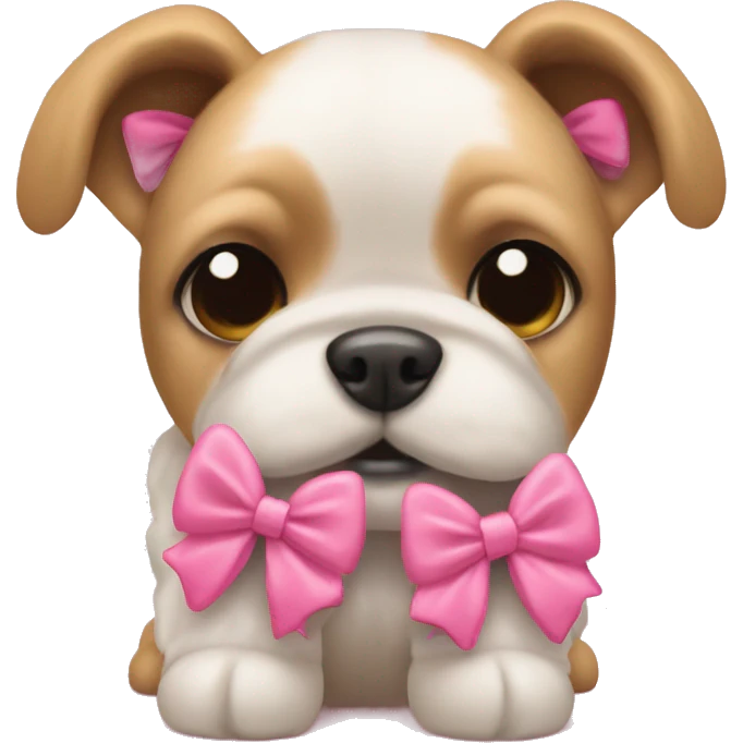 Ugg slippers with cute pink bows on a dog  emoji