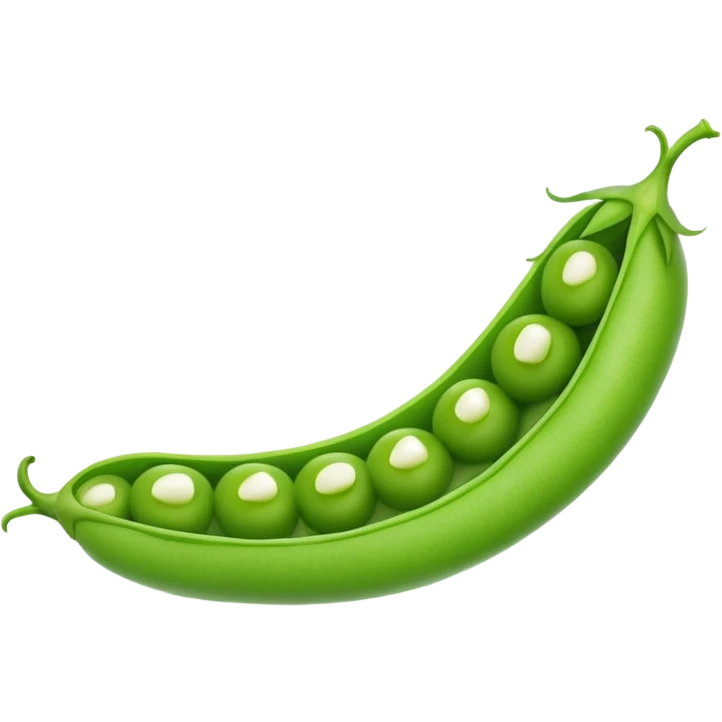 open snap pea pod showing peas inside emoji