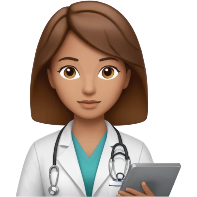 female doctor and ultrasound technician brown hair on technician emoji