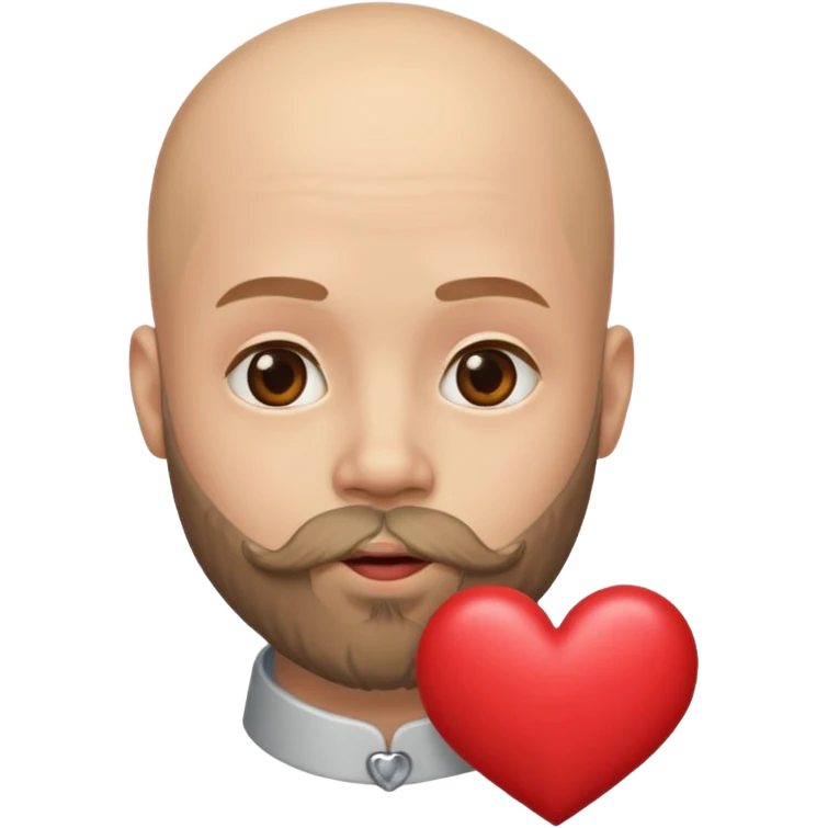 Un homme chauve barbu qui envoi un bisous cœur emoji