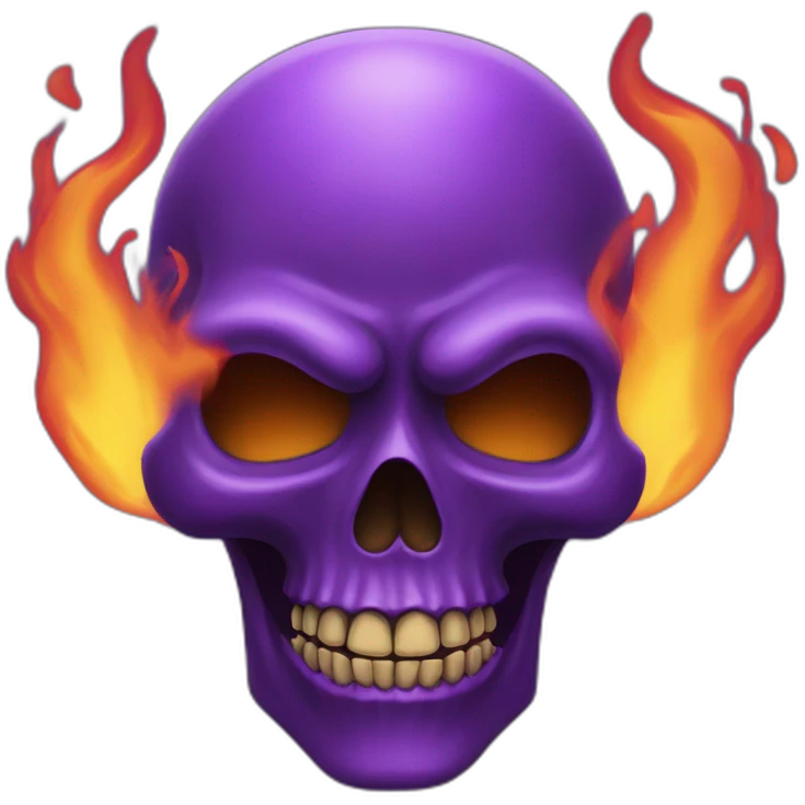 purple flaming skull face emoji