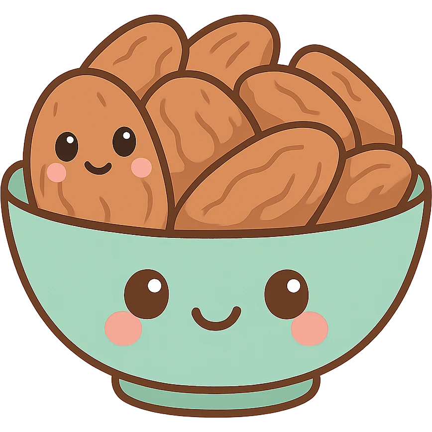 bowl filled with dates, cute style emoji