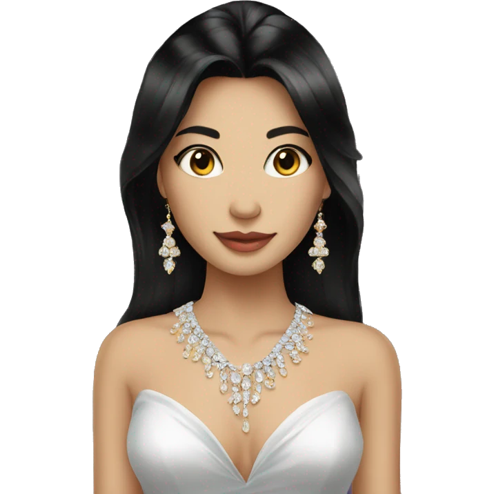 elegant jewelry on black-haired girl emoji