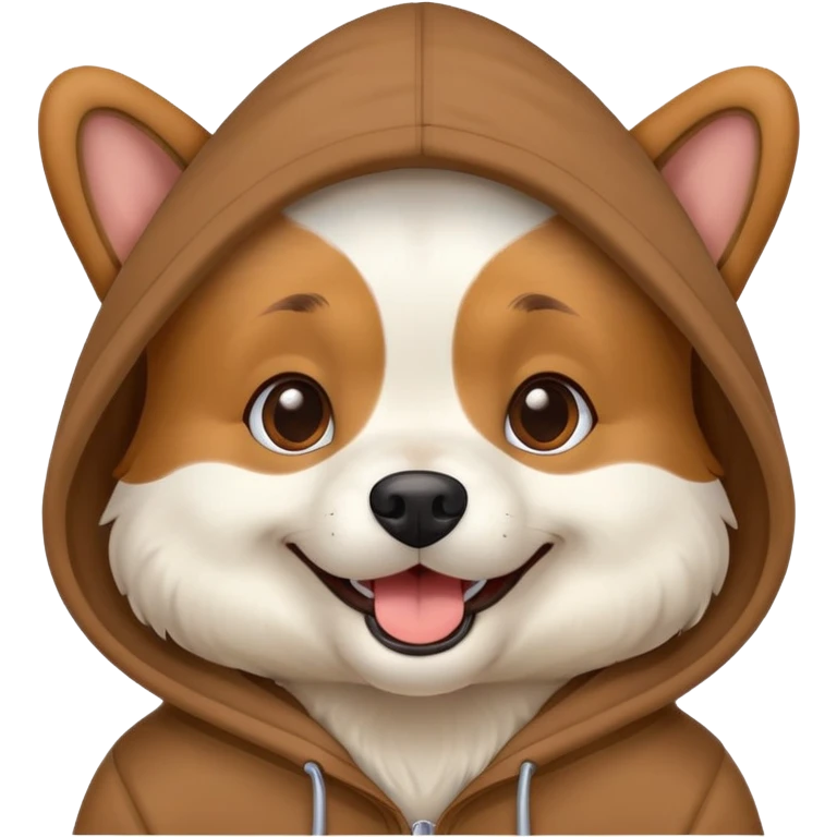 Dog wearing a hoodie emoji