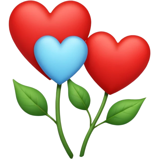 Growing hearts blue red green emoji