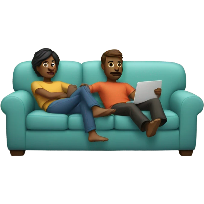 Two people laying on a couch emoji