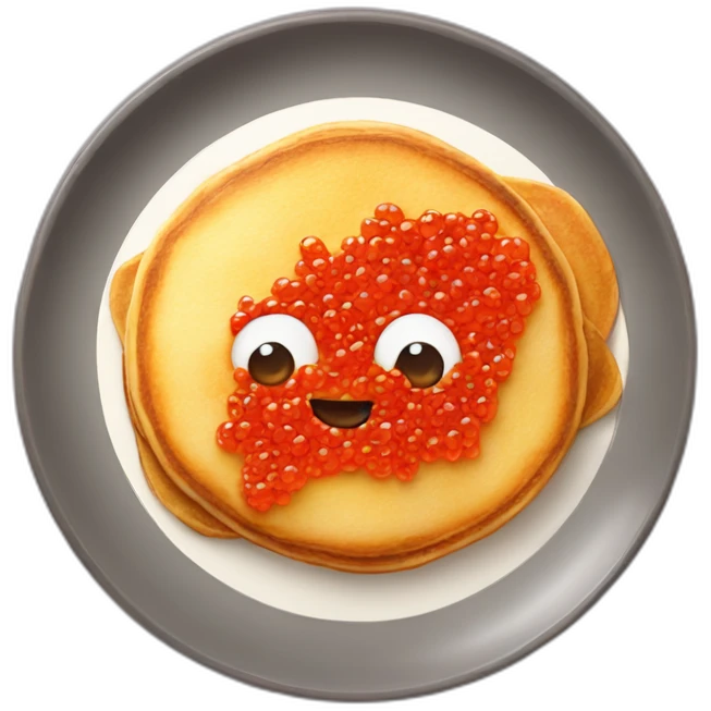 Pancake with big red caviar emoji