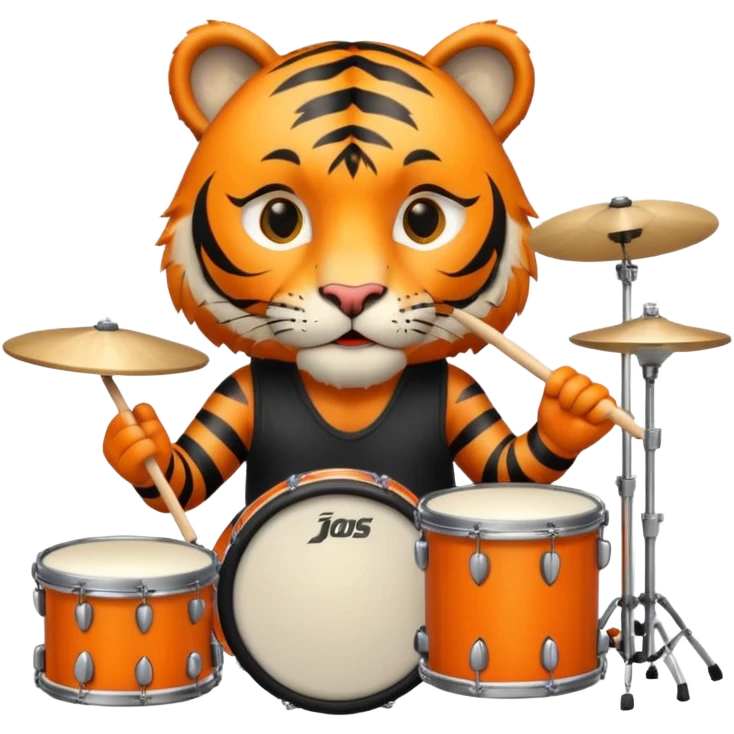 rockstar tiger who plays drums emoji
