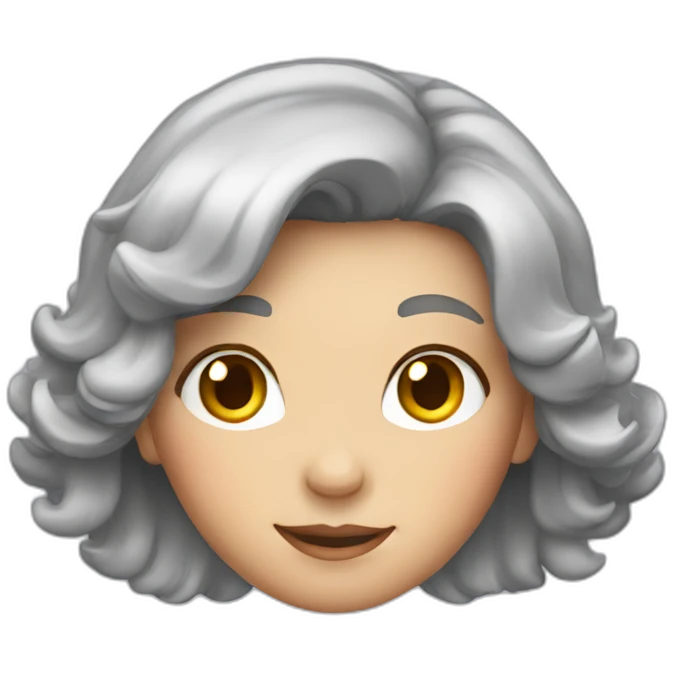 Gray haired girl with sparkles emoji