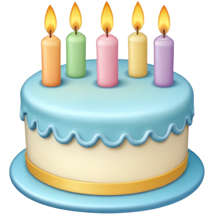 1 layer pastel birthday cake with one candle  emoji