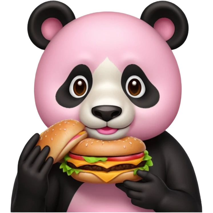 urs panda roz cu un burger emoji