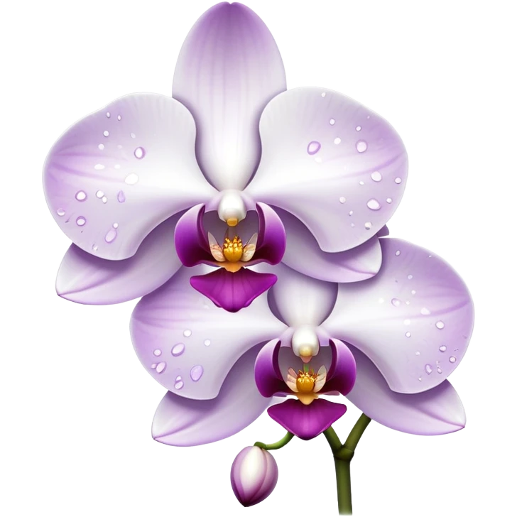 White orchid purple specs emoji
