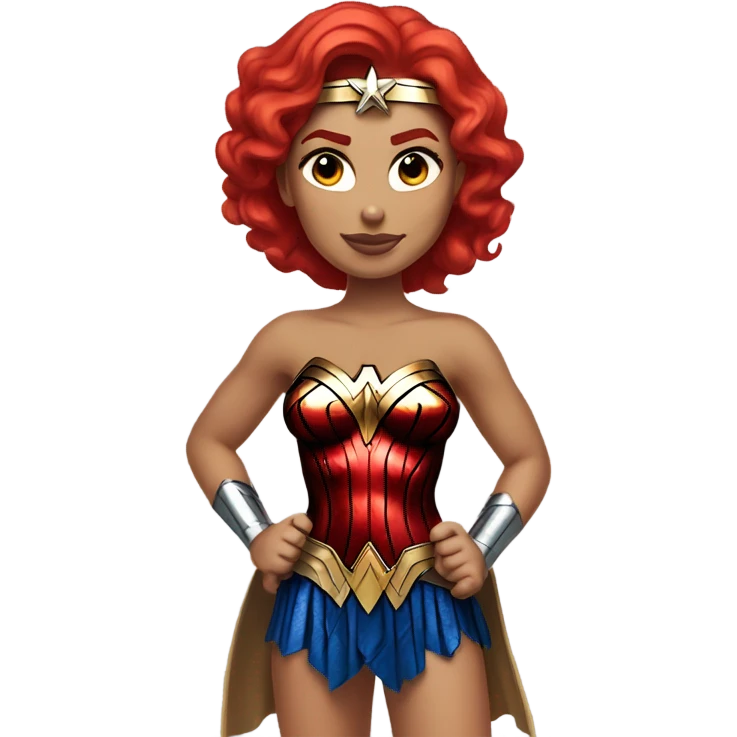 Wonder Woman with red hair emoji