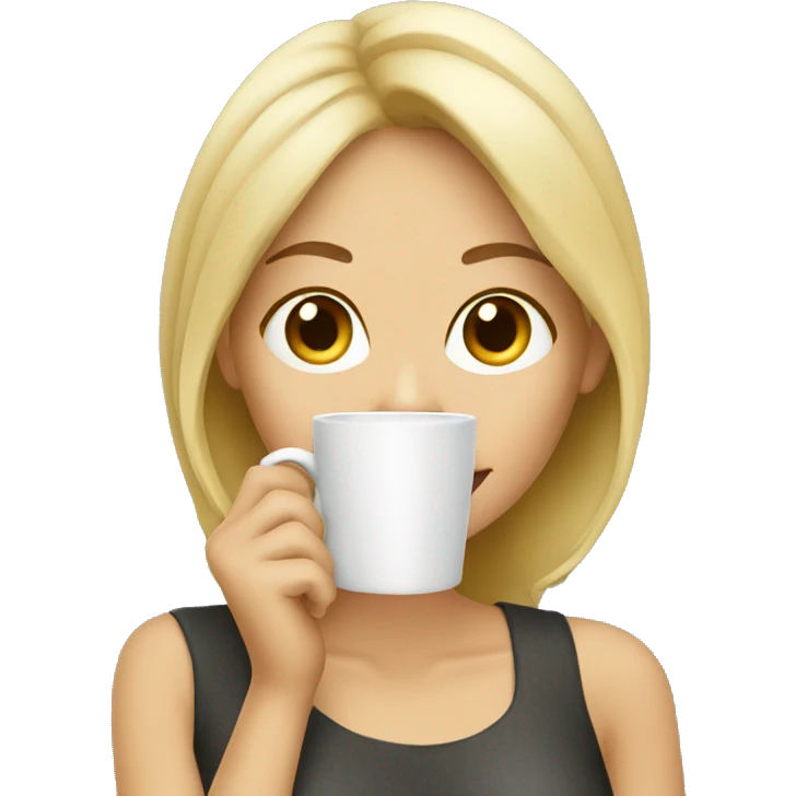 A blonde woman drinking coffee emoji