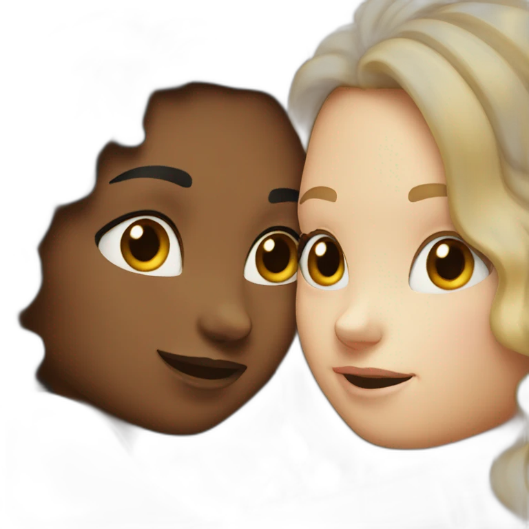 two white girls hugging each other emoji