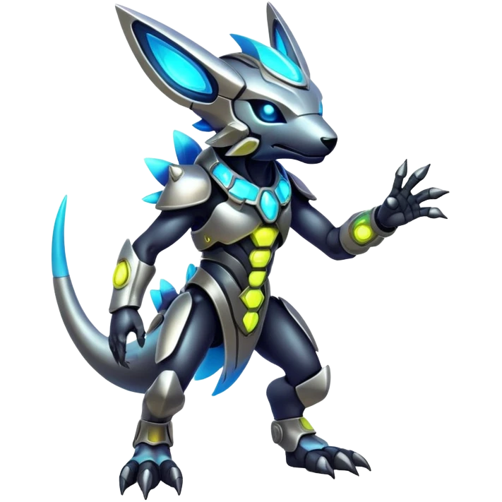 modern colorful neon-colored Fakémon-Protogen-creature (full body) emoji