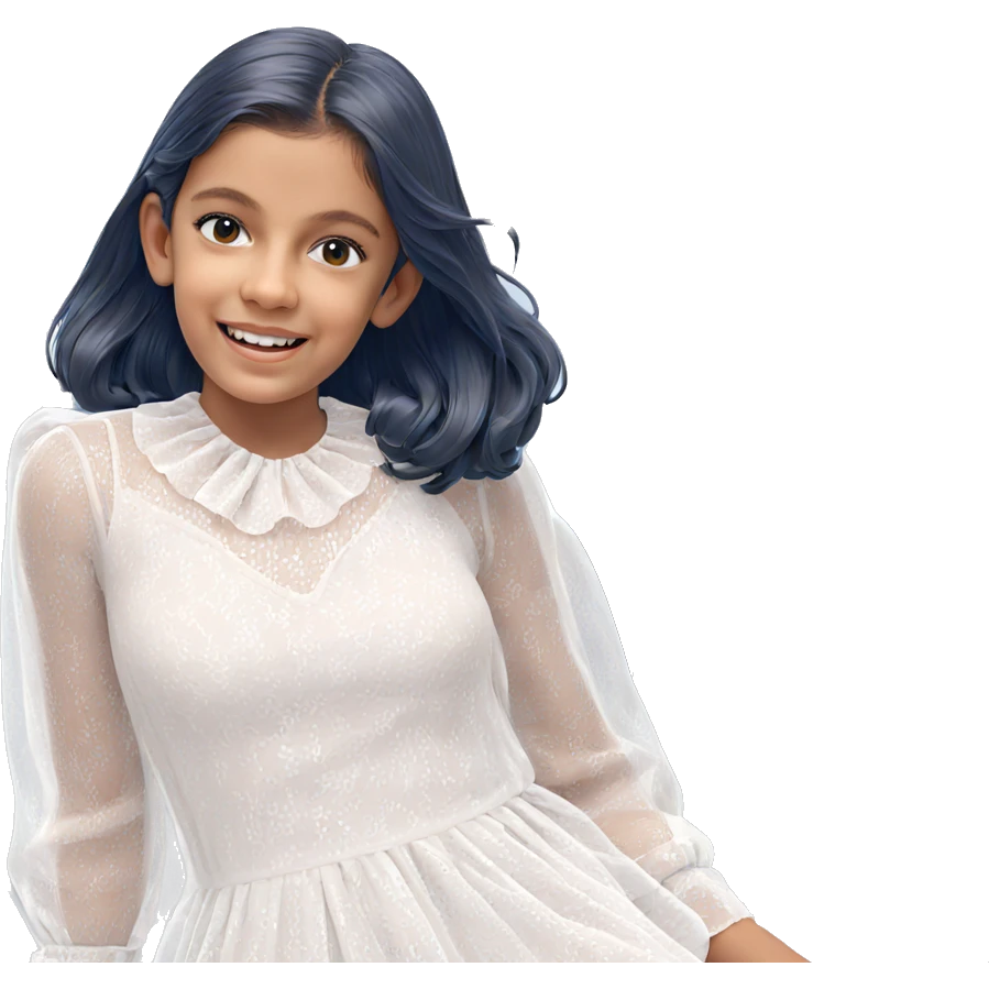 smiling girl in sheer dress emoji