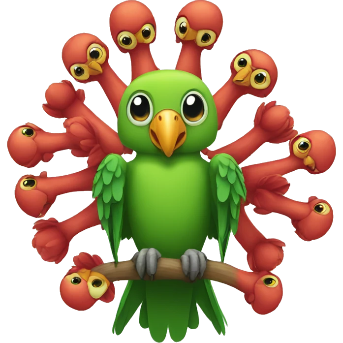 eight headed parrot emoji