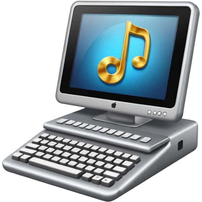 a computer play music emoji