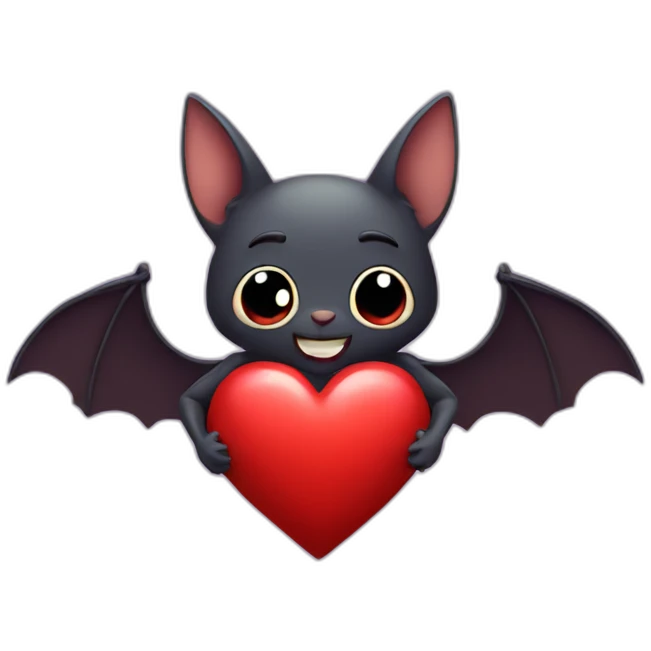 bat holding heart emoji