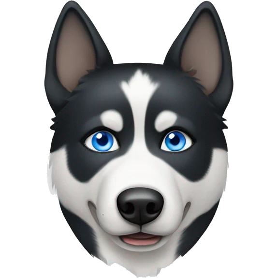 black white husky with one blue eye emoji